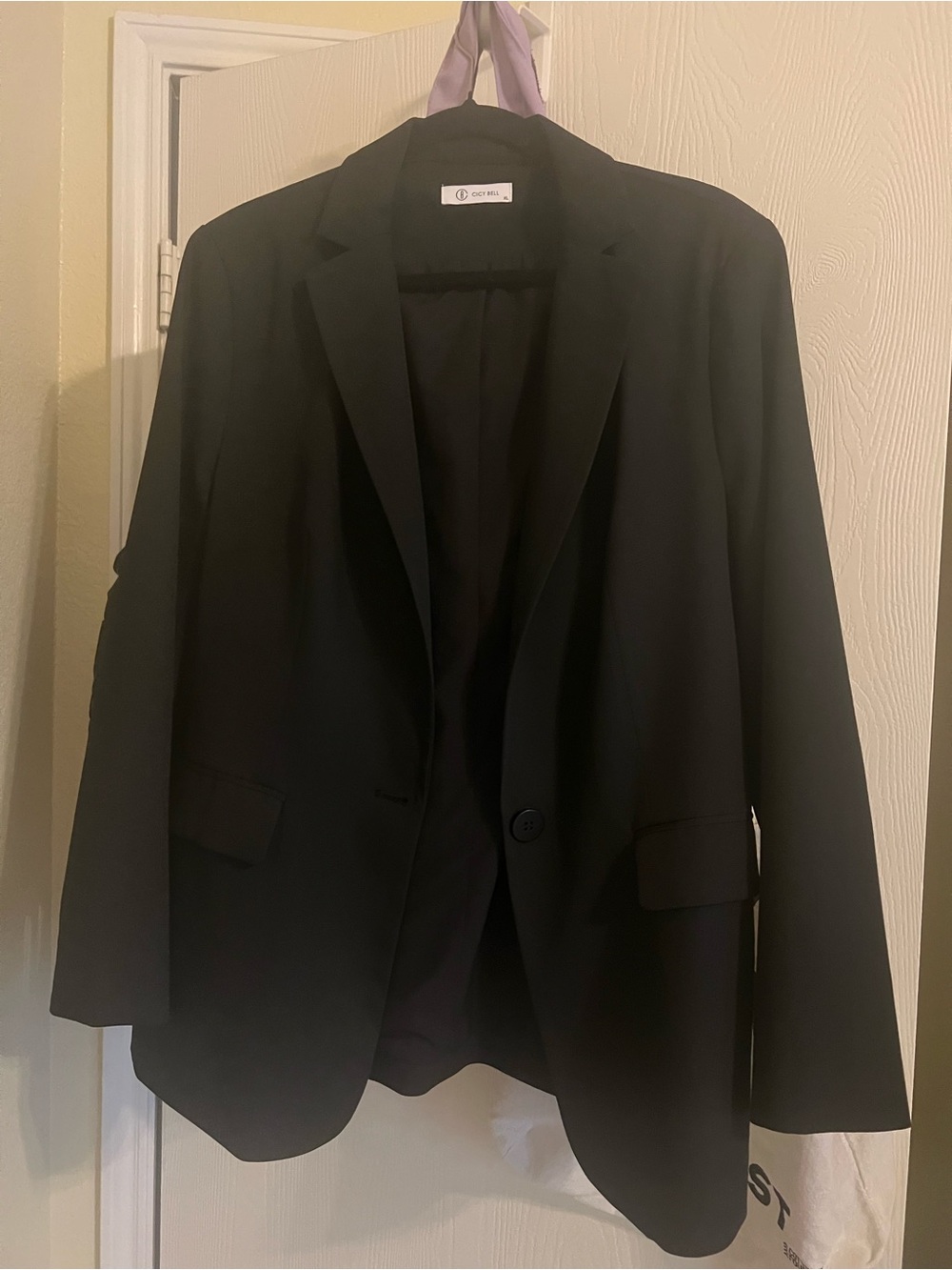 Classic Black Single-Button Women's Blazer by Cicy B